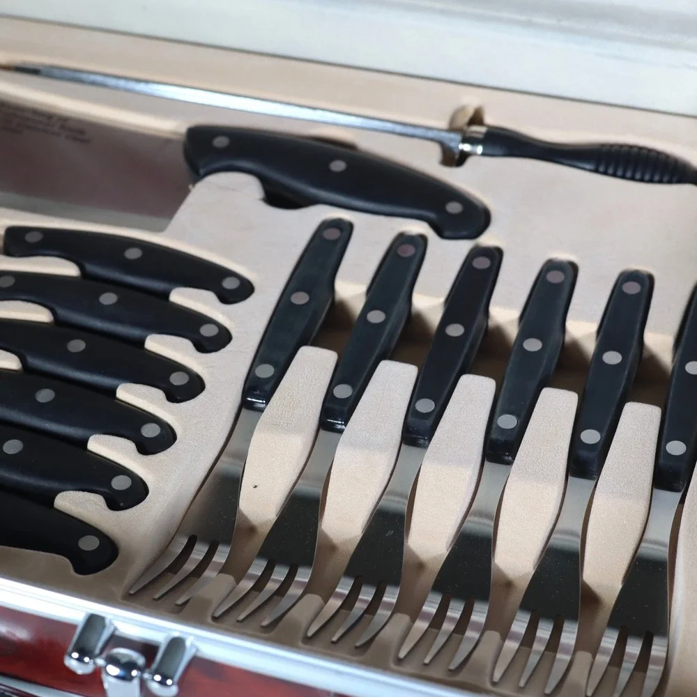 Kaiserberg Knife Set Professional 24pc Silver Stainless Steel German Briefcase